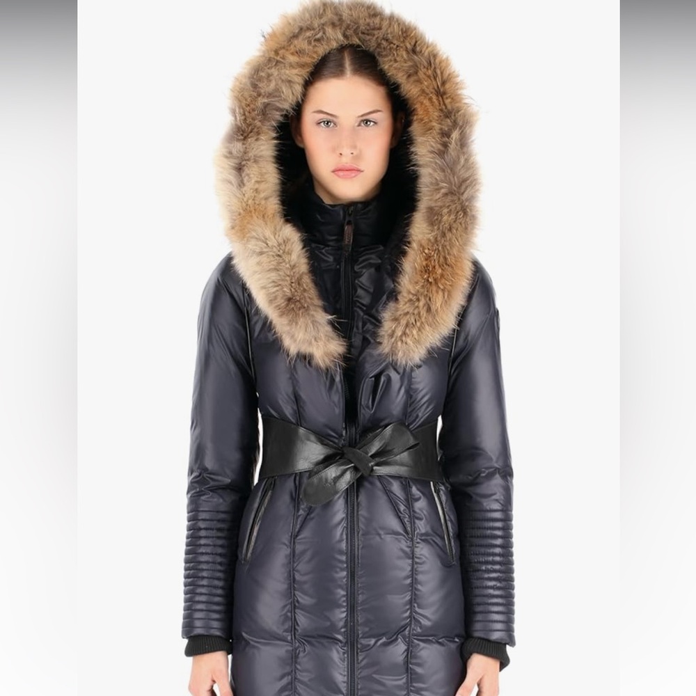 Rudsak Sophie Navy Fur Trimmed Down Parka Sz S